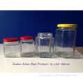 630ml Clear Hexagon Glass Jar Food Storage Jar with Tin Lid